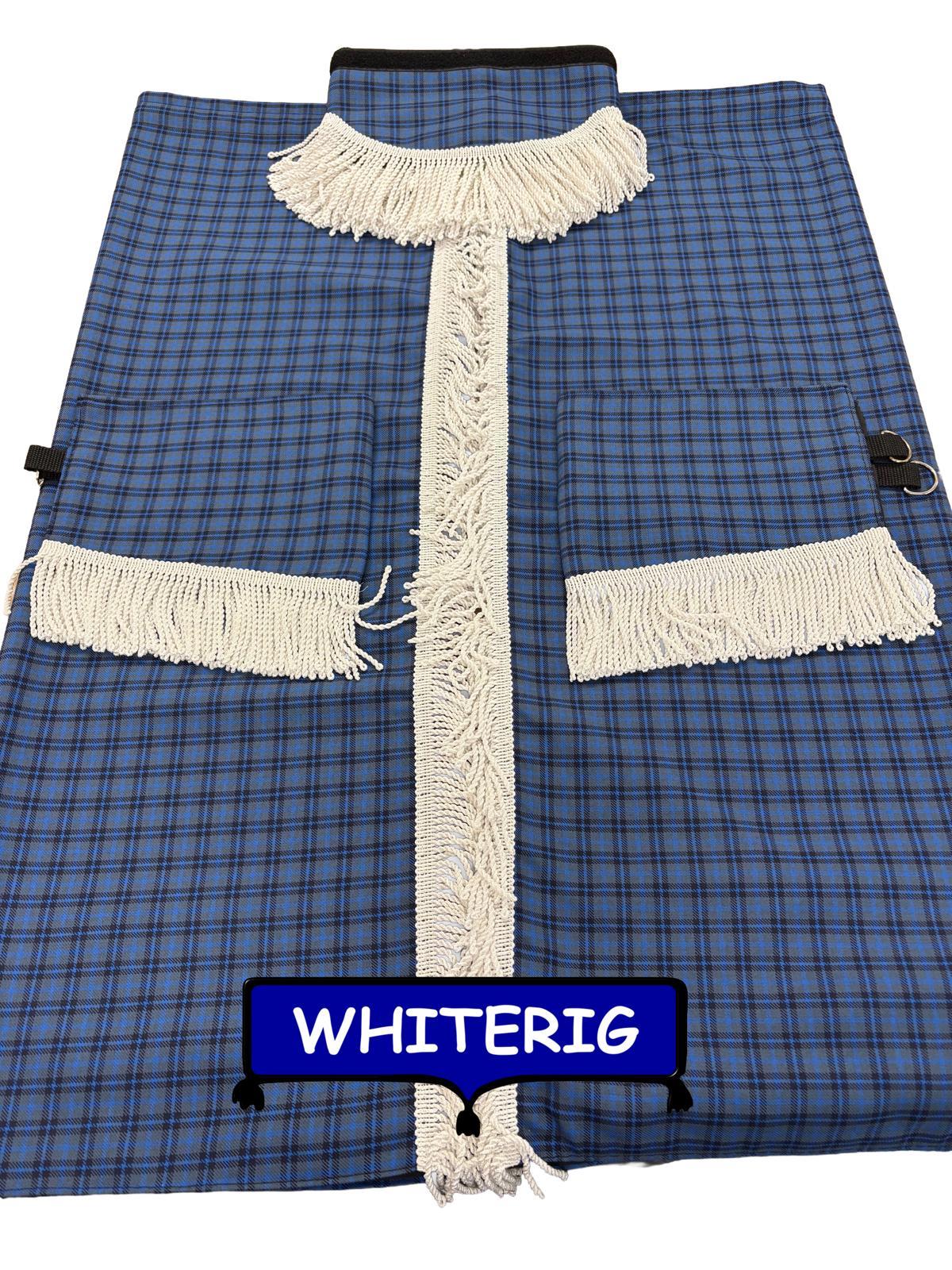 Show Van Curtain Set - Bedford Blue Whiterig Truck Curtains